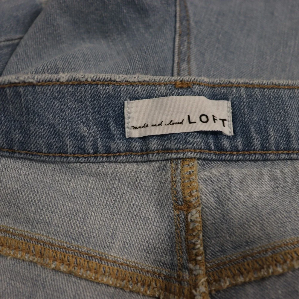 LOFT‎ Blue Distressed Raw Hem Denim Jean Shorts Size 10 30